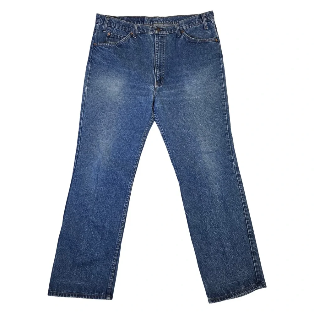 VTG Levi's 517 Jeans 40x32 Orange Tab Bootcut Blue Mens Denim *READ*